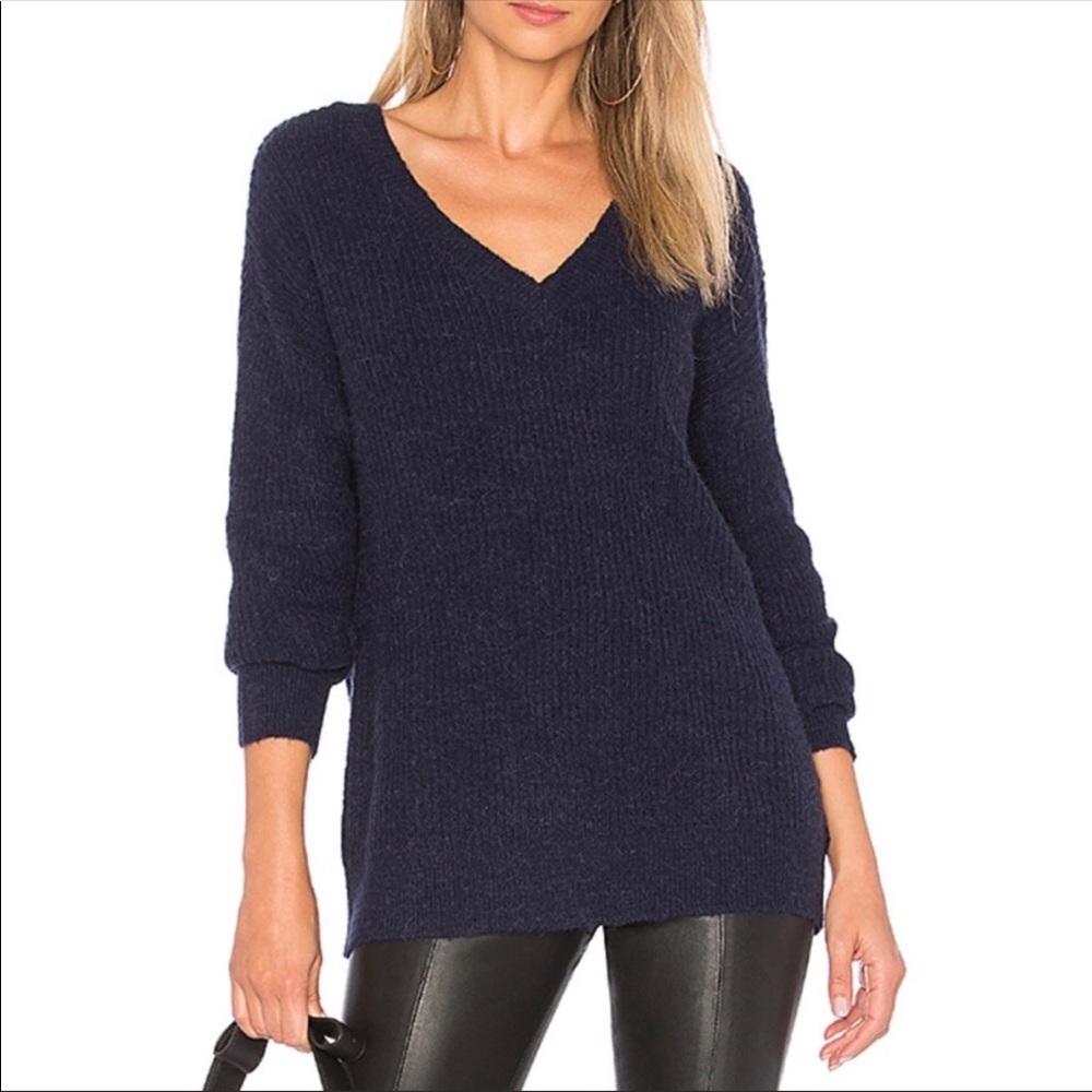BB Dakota Navy Mixed Media Corley Sweater